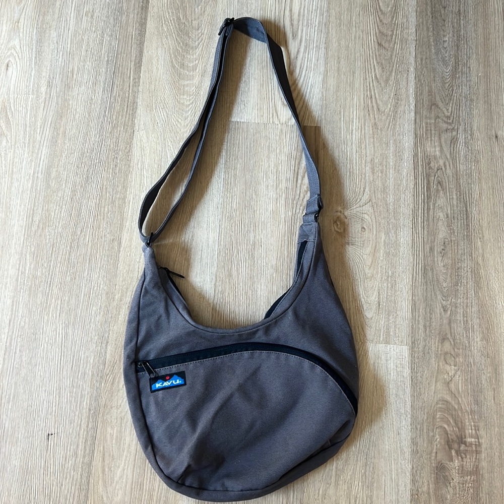 Kavu Gray Canvas Crossbody Sling Bag